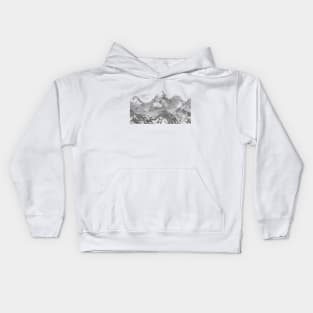 Tetons in Black and White Kids Hoodie